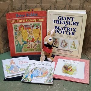 Vtg Peter Rabbit Softcover Book Whitman 1944 and Beatrix Potter Book bundle.